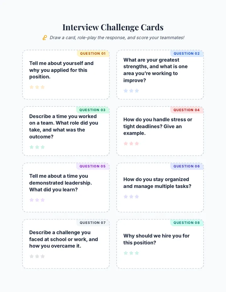Interview Role-Play Cards