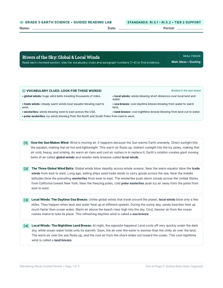 Wandering Winds Guided Packet