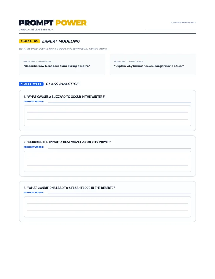 Prompt Power Worksheet