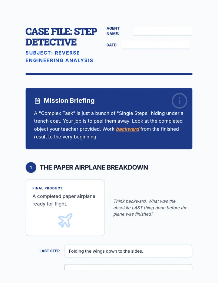 Step Detective Worksheet