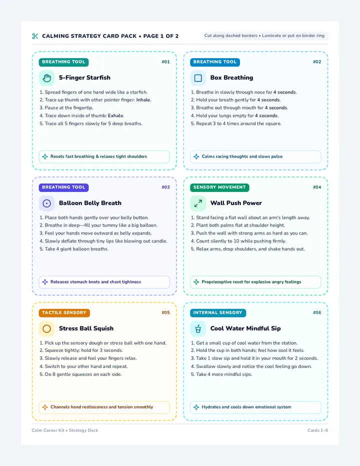 Calming Tools Cards