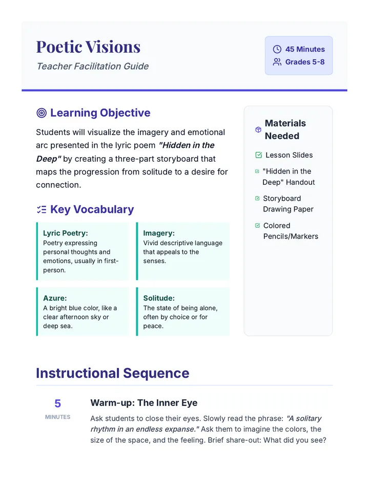 Poetic Visions Teacher Guide