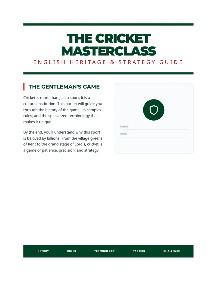 Cricket Masterclass Packet