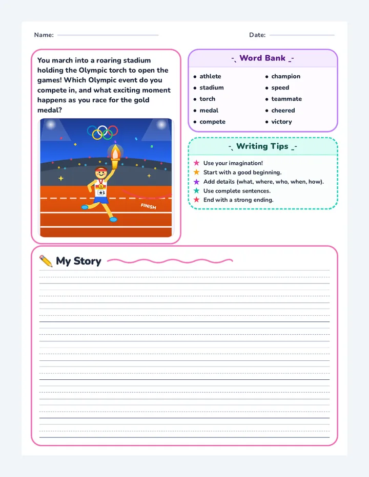 Olympic Games Writing Worksheet