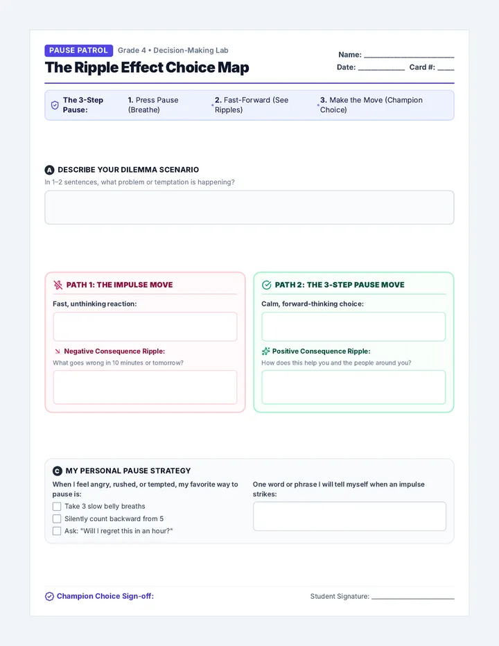 Ripple Effect Worksheet