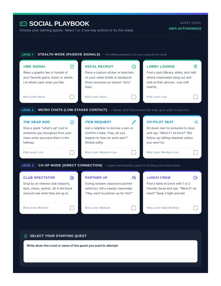 Social Playbook Choice Board