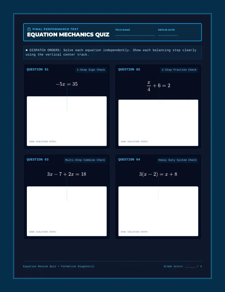 Equation Rescue Quiz