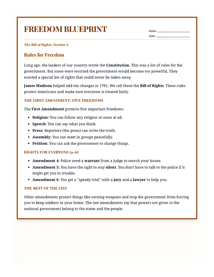 Freedom Blueprint Version A Worksheet