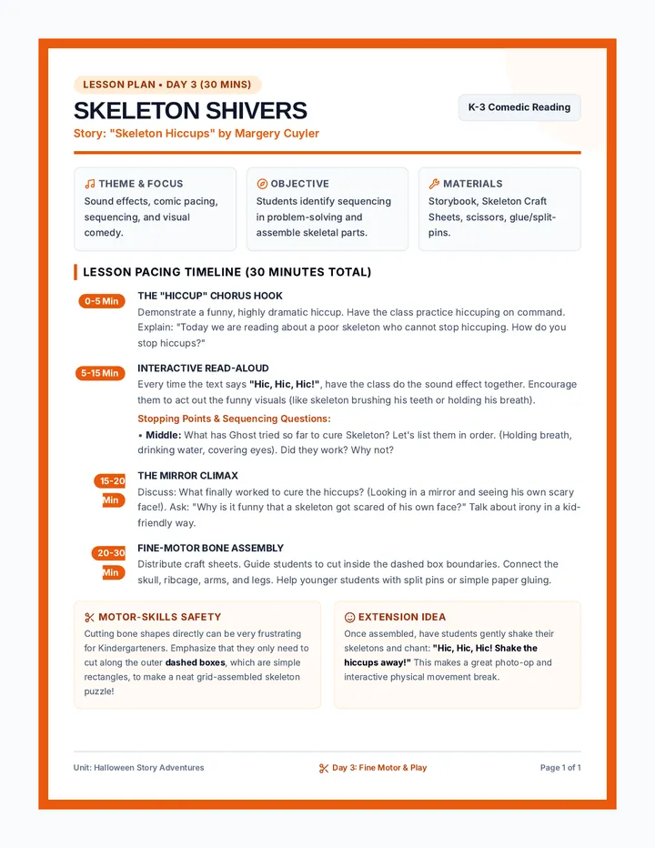 Skeleton Shivers Teacher Guide