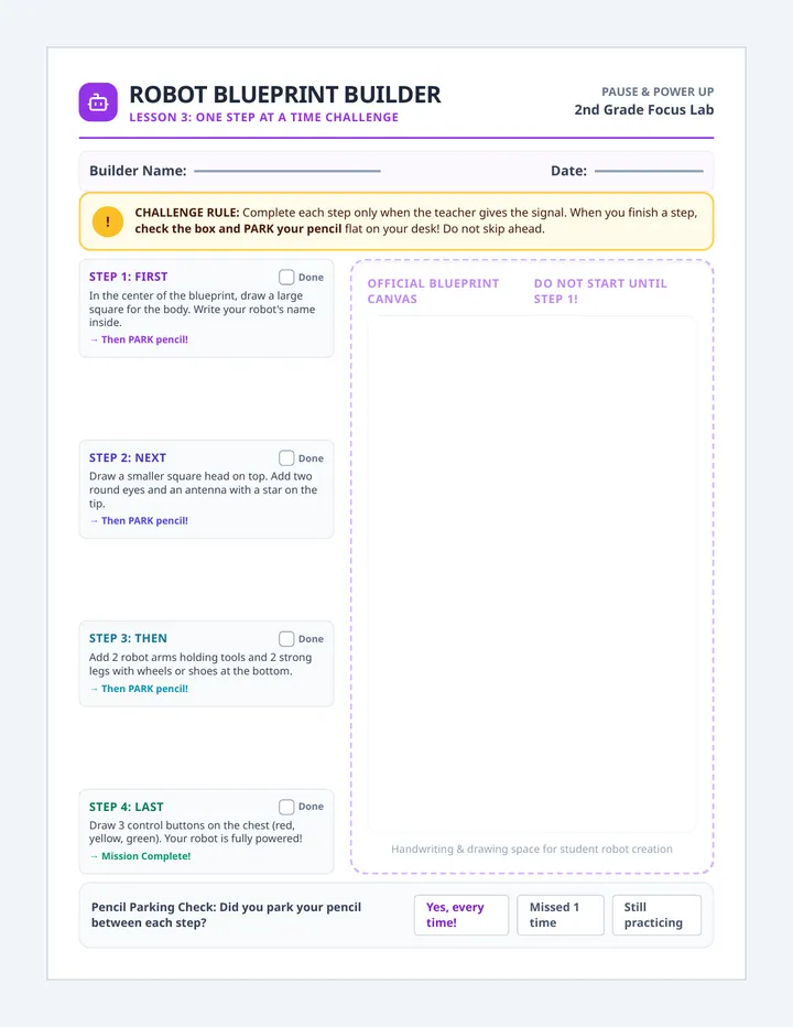 Robot Builder Direction Worksheet