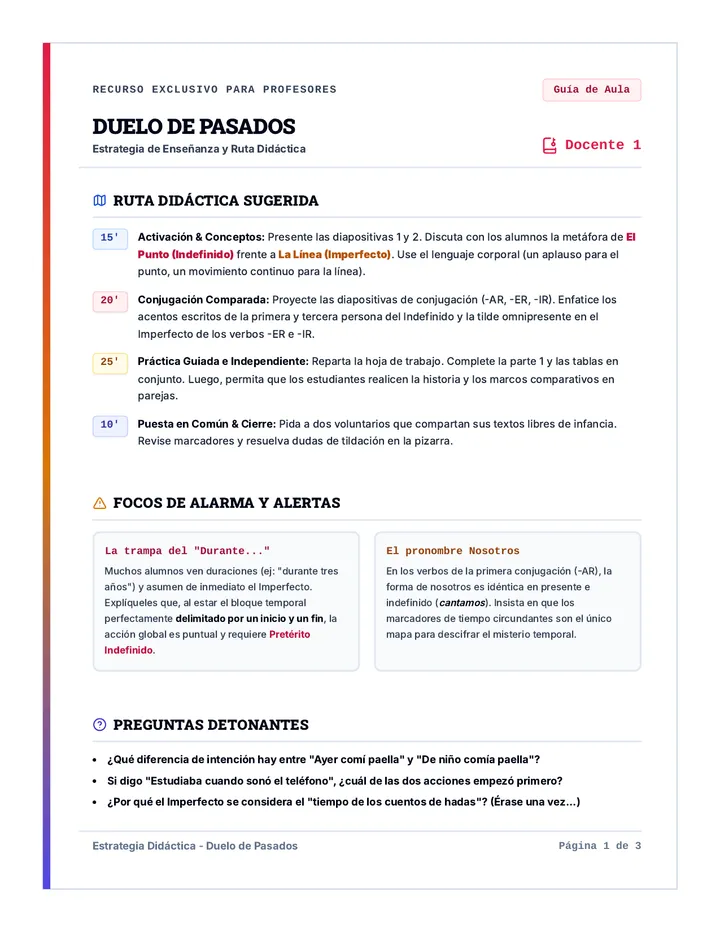 Duelo de Pasados Guia Docente
