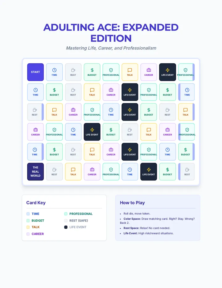 Adulting Ace Game Board