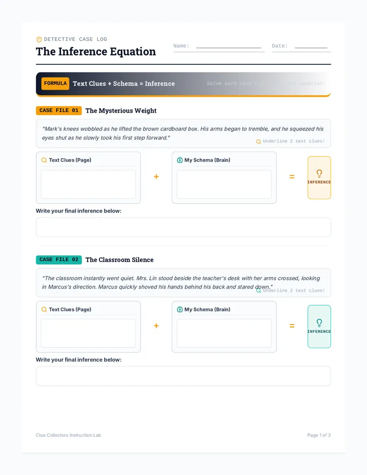 Inference Equation Worksheet