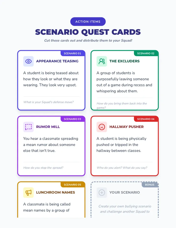 Scenario Quest Cards