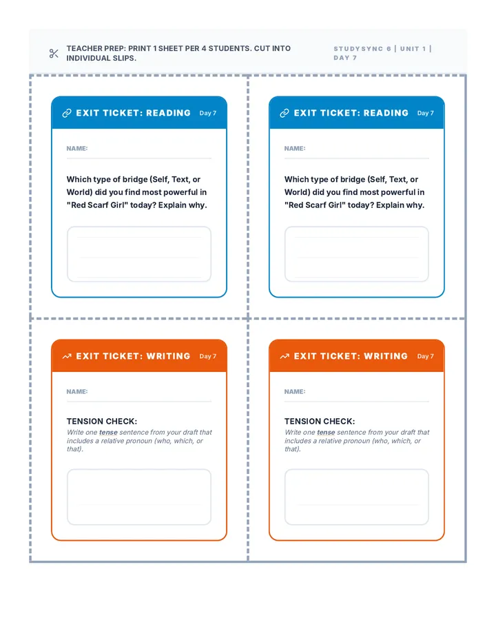 Day 7 Exit Tickets