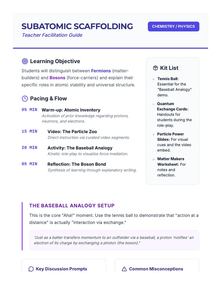 Subatomic Scaffolding Teacher Guide