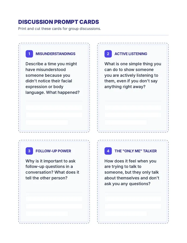Discussion Prompt Cards