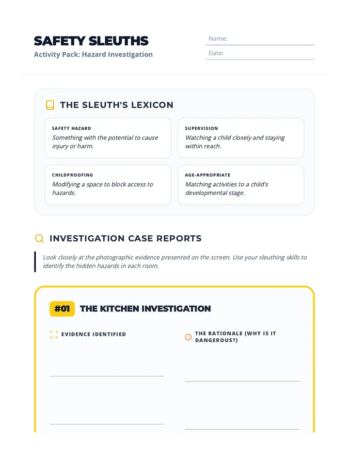 Safety Sleuths Activity Handout