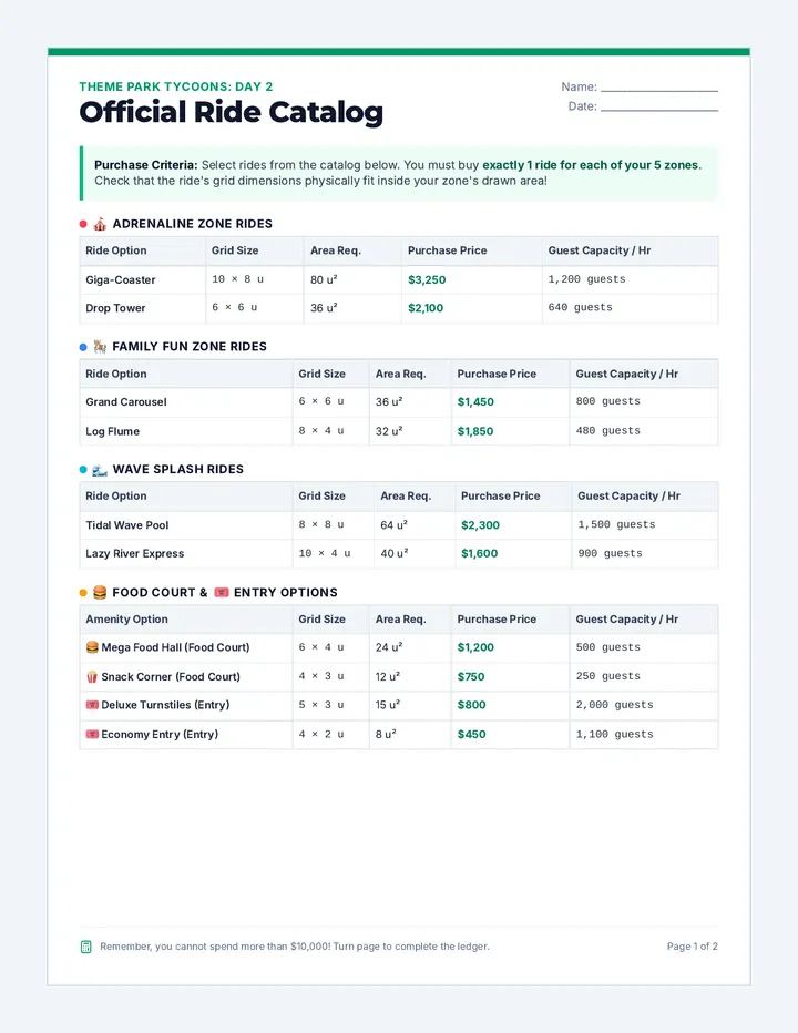 Capital Ledger Worksheet