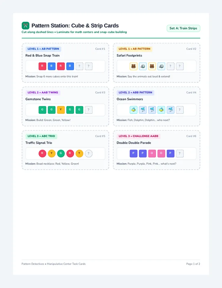 Pattern Detective Task Cards