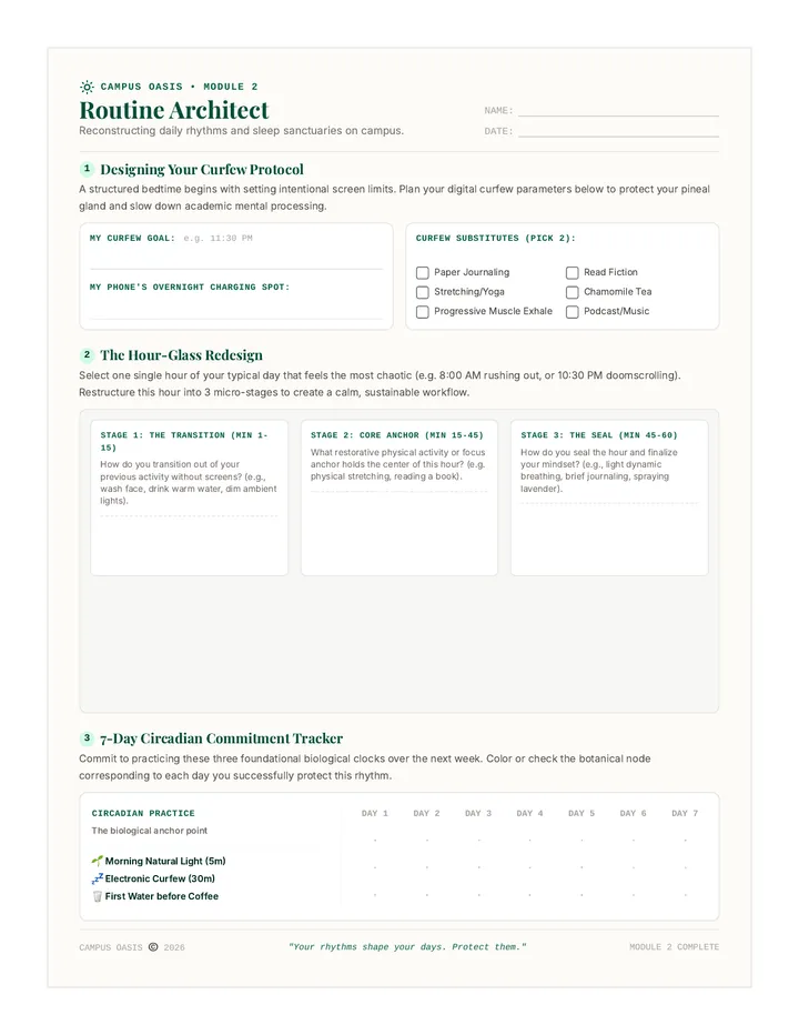Routine Architect Worksheet