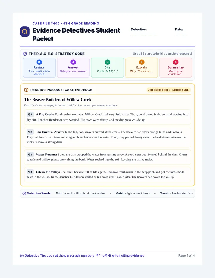 Evidence Detectives Student Packet