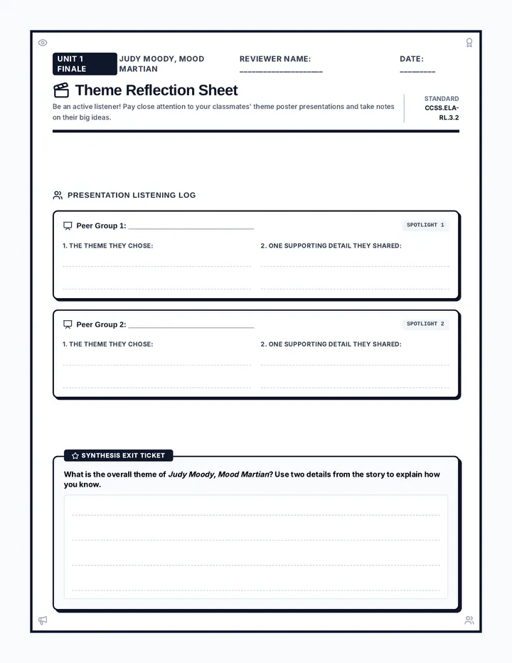 Theme Reflection Sheet