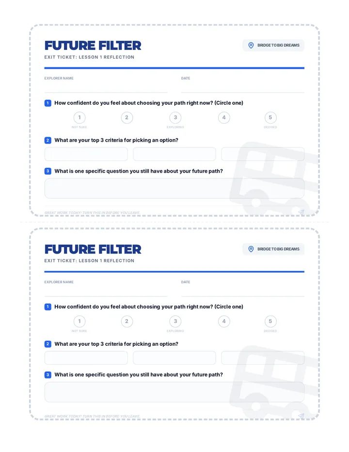 Future Filter Exit Ticket