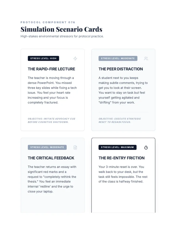 Simulation Scenario Cards