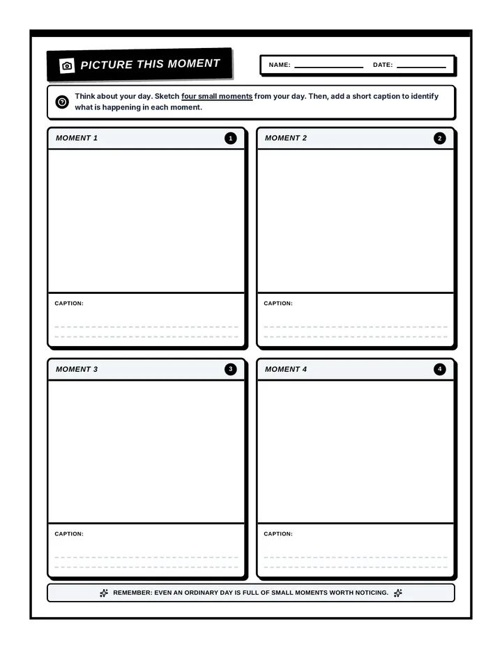 Focused Moments Worksheet