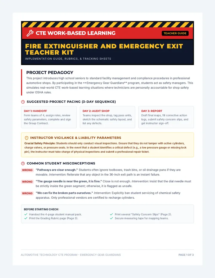 Emergency Gear Teacher Kit