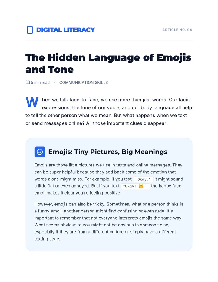 The Impact of Emojis and Tone Reading