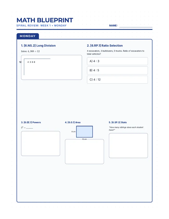 Math Blueprint Week 1 Booklet (Definitive)
