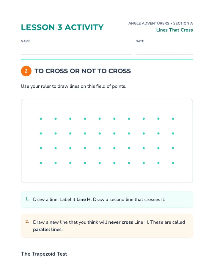 Crossing Lines Worksheet