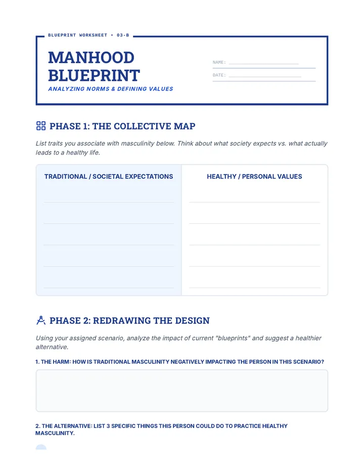 Manhood Blueprint Worksheet