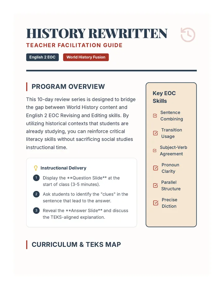 History Rewritten Teacher Guide