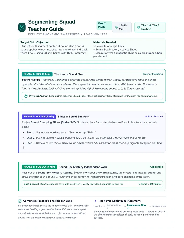 Segmenting Squad Teacher Guide