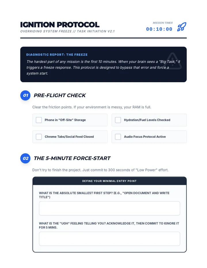 Ignition Protocol Worksheet