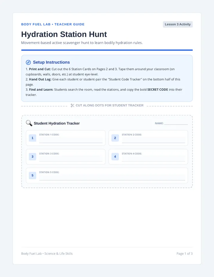Hydration Station Scavenger Hunt