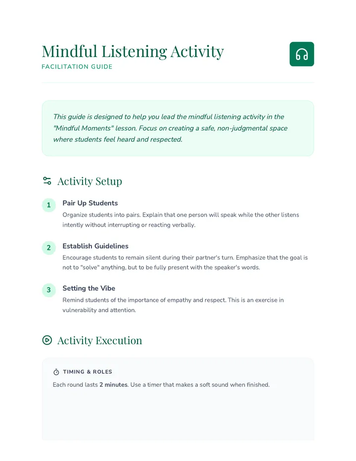 Mindful Listening Activity Guide