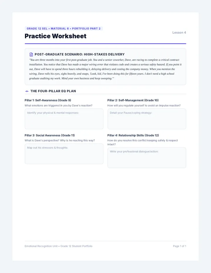 Mastering EQ Practice Worksheet
