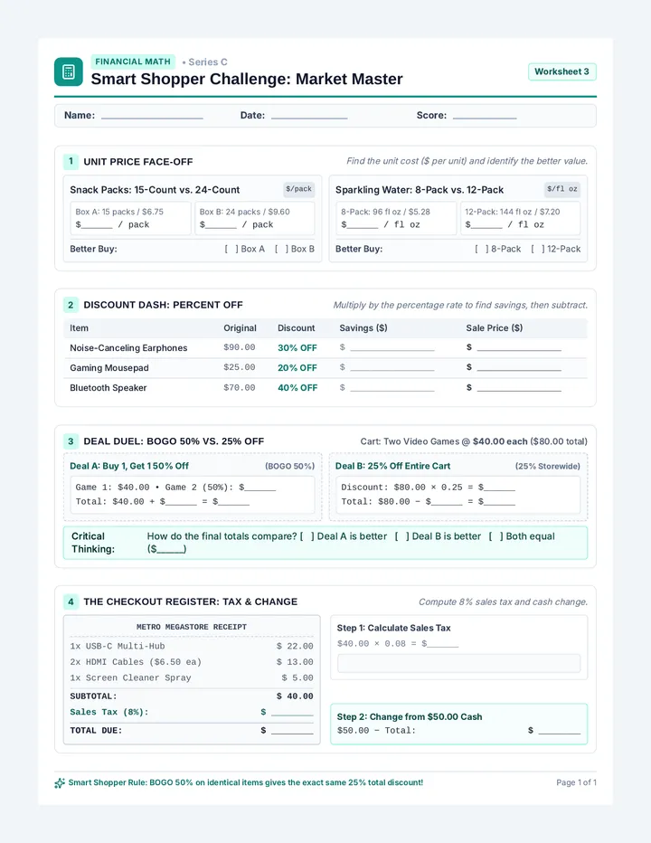 Market Master Worksheet