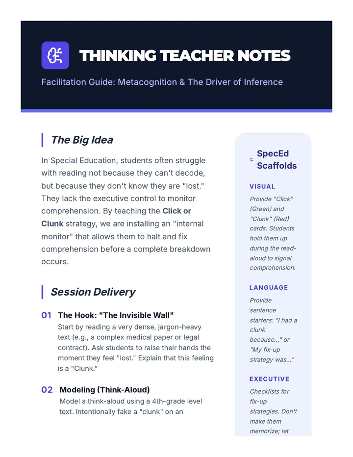 Thinking Teacher Notes