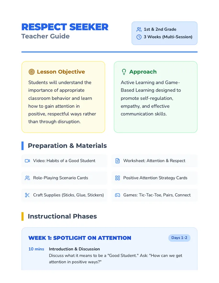 Respect Seeker Teacher Guide