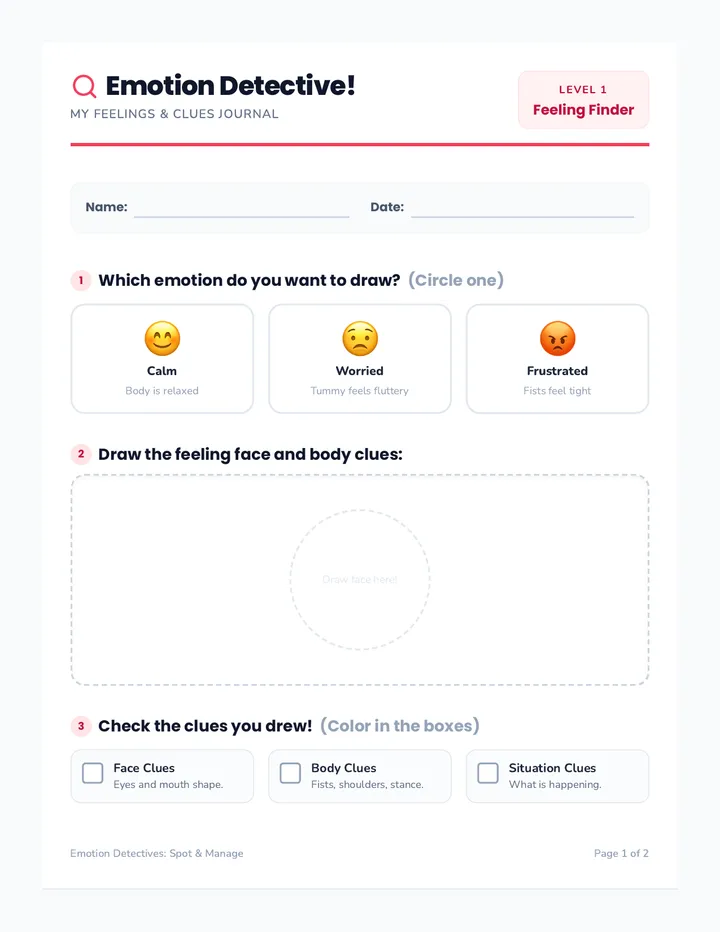 Emotion Detective Worksheet