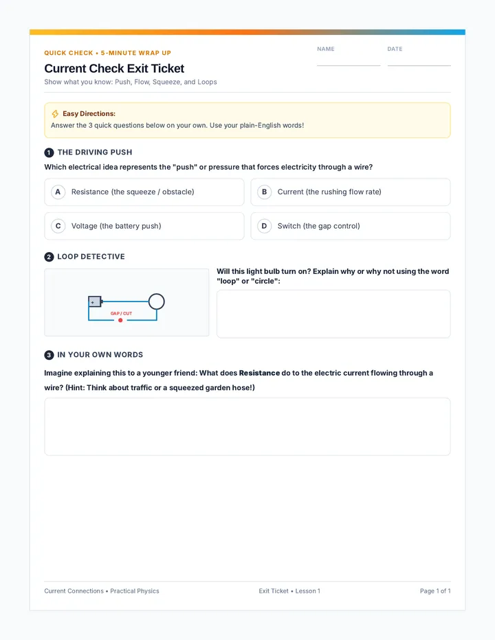 Loop Check Exit Ticket