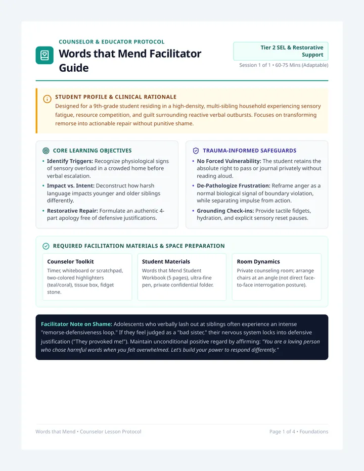 Words that Mend Facilitator Guide