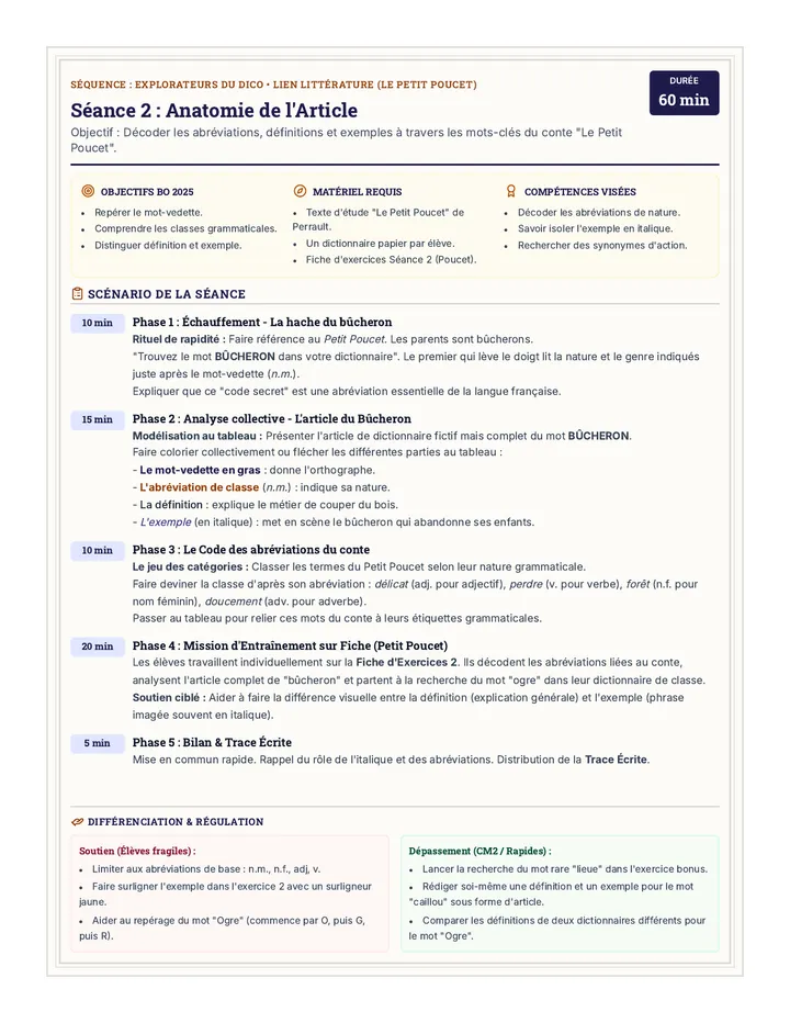 Anatomie Article Fiche de Preparation