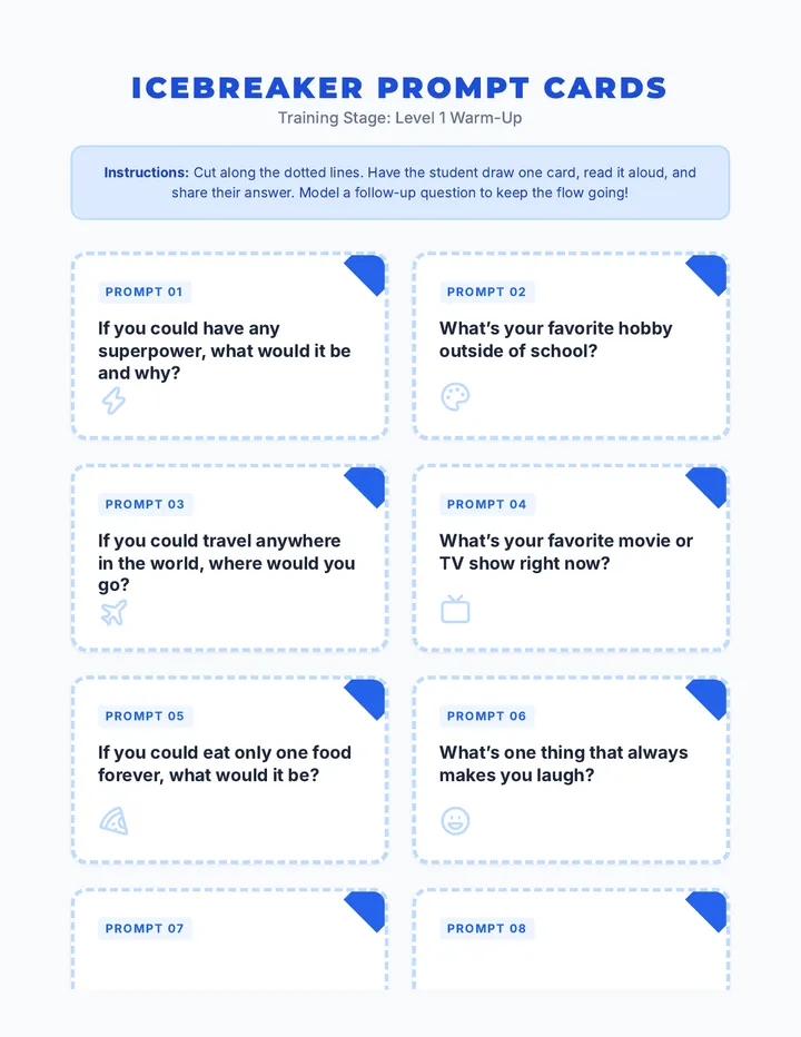 Social Superpowers Icebreaker Cards