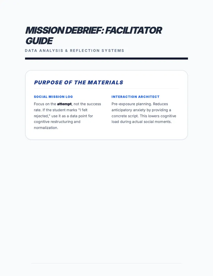 Mission Debrief Teacher Guide